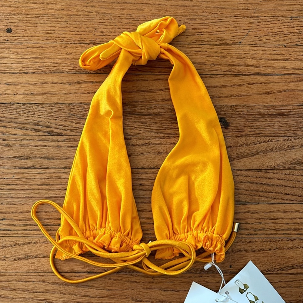 Vibrant Yellow Halter Bikini Top
